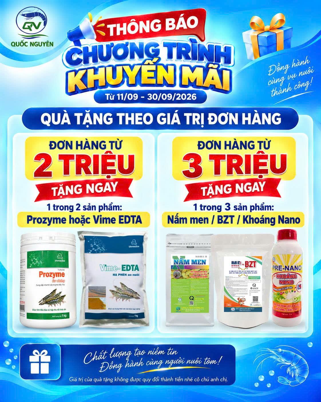 Đơn Hàng Từ 2 Triệu Nhận Ngay Quà Tặng – Khuyến Mãi Tháng 9/2026 Tại Quốc Nguyên